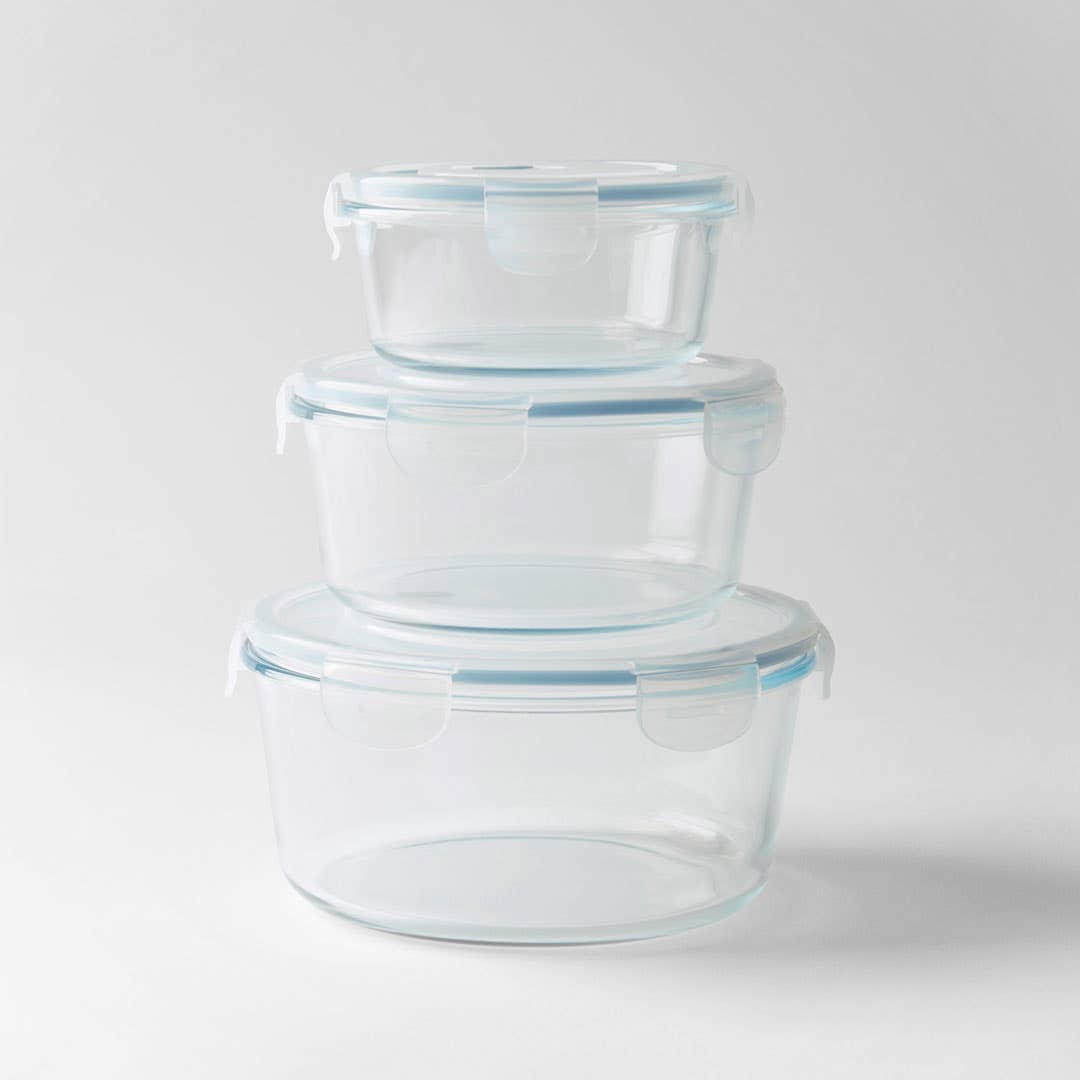 Clip Lock Storage Container Round Set Of 3