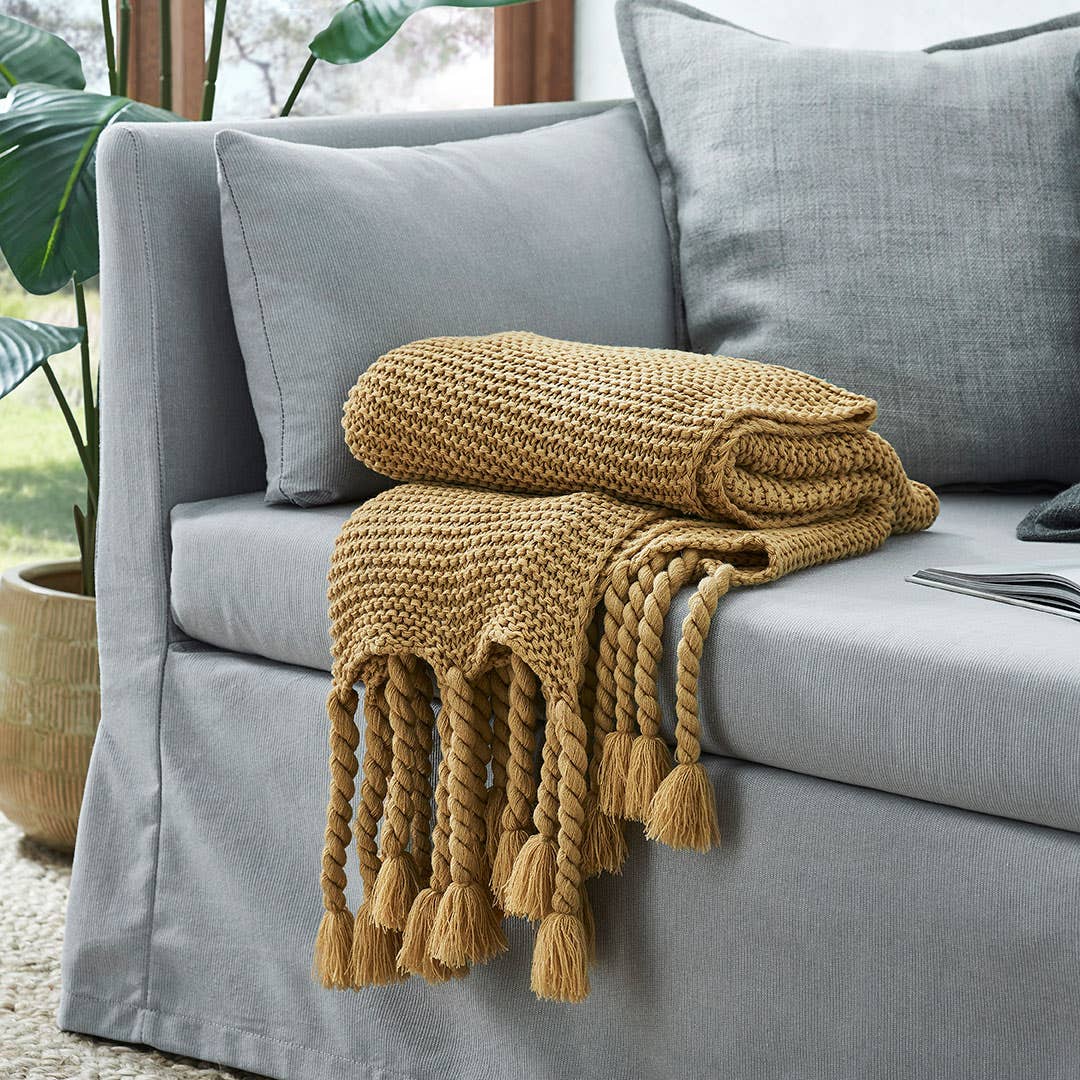 Chunky Throw - Mustard