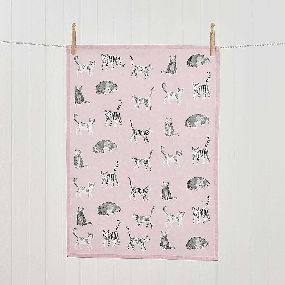 Misty Cats Tea Towel