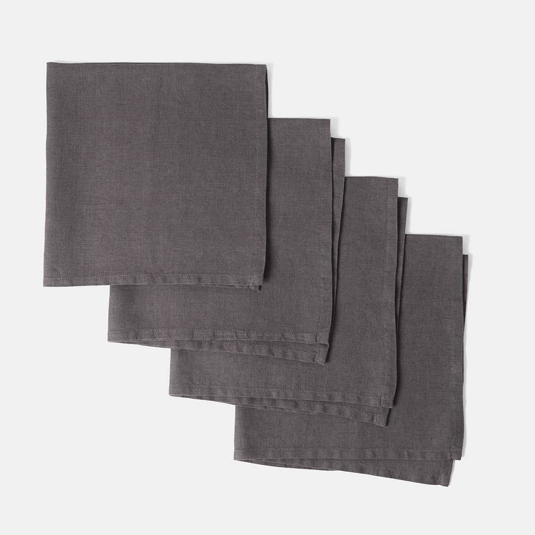 Milano Linen Napkins - Charcoal