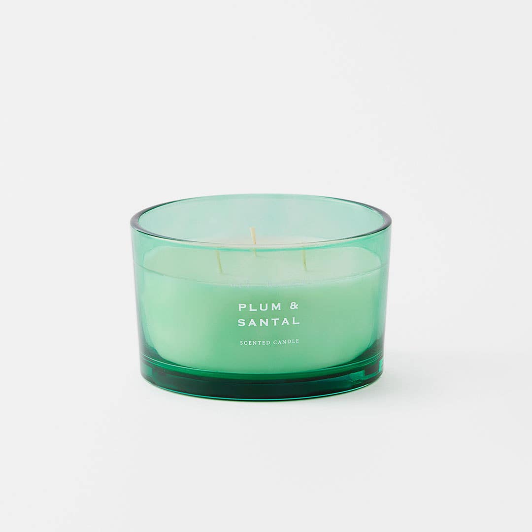 Fleur 450g Clear Glass Candle - Plum Santal