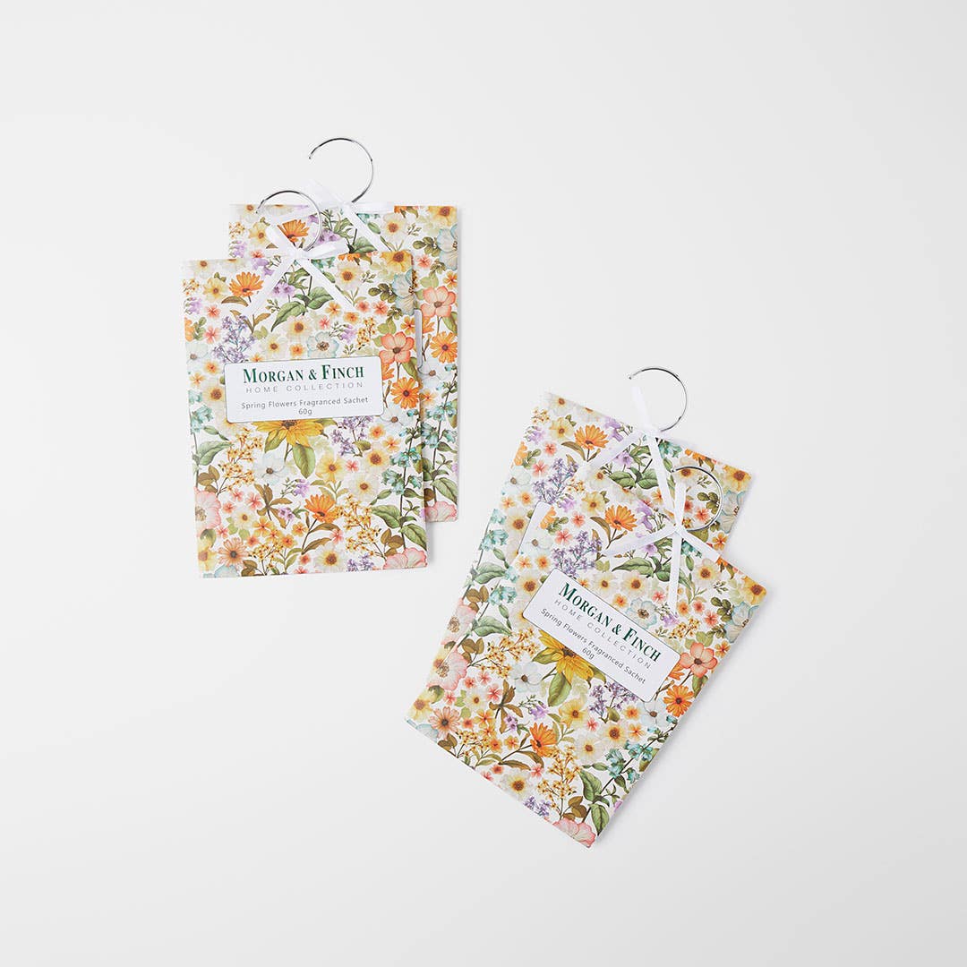 Spring Flowers Scented Hanging Sachet Set Of 4